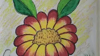 Satisfying Oil Pastel Blending! Step-by-Step Flower 