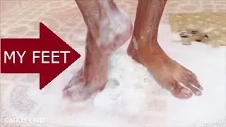 WASHING MY FEET WITH BUBBLES