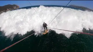 Kitefoiling waves