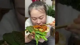 Susu Yummy Spicy Food Mukbang 😋 Eating Fried Pig Intestines With Eggs And Green Vegetables #asmr 