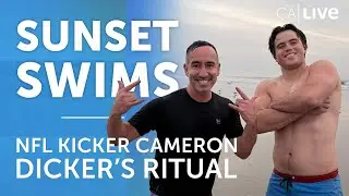Inside Cameron Dicker&rsquo;s Sunset Swim Ritual | NFL Playoff Prep & Cold Water Mindset