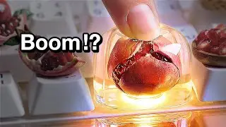 Custom Glass Keyboard vs Pomegranate 💥 The Ultimate Vacuum Crush ASMR