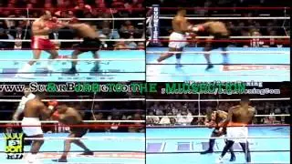 Mike Tyson Combo in Peekaboo #008a: jab to the midsection - right cross / overhand / overhead