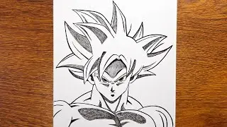 How to Draw Goku Ultra Instinct (Dragon Ball) - Step by Step Tutorial | Anime Drawing Easy