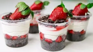 Strawberry Dessert Cup | Cream Cheese Strawberry No Bake Dessert Box | Yummy Dessert Recipe