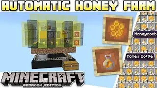 Minecraft Bedrock - AUTO HONEYCOMB & BOTTLE  BEE FARM 🍯 Tutorial - PS4 ,MCPE ,Xbox , Windows/Switch