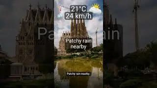 Quick forecast Barcelona: Patchy rain nearby, UV 2, rain 0.1 mm