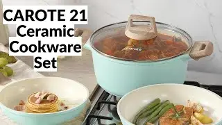 CAROTE 21-Piece Ceramic Cookware Set Review | Non-Toxic, Non-Stick, & Induction-Ready!