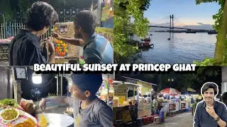 Sunset in Princep Ghat park | Tried Famous Pav Bhaji Stall no.37 | Princep Ghat | Played Agun game