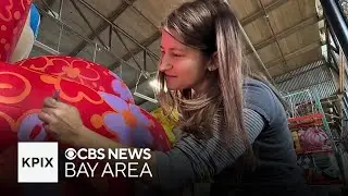 Artist adds finishing touches to floats for SF Chinese New Year Parade