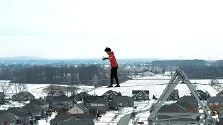 Walking Across A High Power Line - Insane Parkour