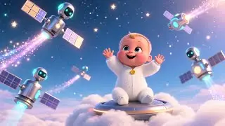 Satellite Flying In Baby Sky 🛰️👶 | Fun Space Adventure Song for Kids | Playful Nursery Rhyme