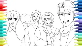 💥Cool Boys Coloring Challenge! Stylish Boy Group Art🔥 | Creative Drawing & Coloring