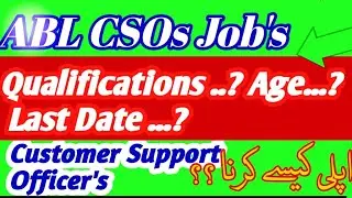 ABL Customer Support Officer's Jobs | CSOs Job's 2024 | Allied Bank latest Jobs 2024