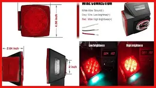 Bon produit -  iBrightstar IP68 Kit de feux de remorque carr&eacute;s &eacute;tanches, plaque d'immatriculation LE