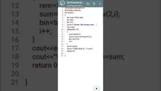 converte binary number to decimal number  in c++ language | c++ programming | #shorts