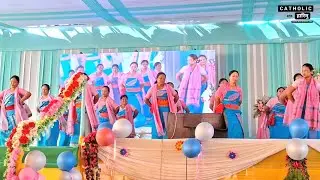 Boro women group dance in Thanksgiving Holy Mass of Rev. Fr. Nershan Kolary at Santipur, Udalguri.