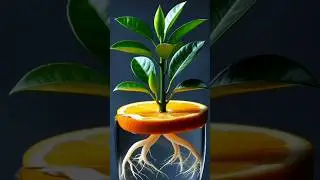 Orange to Plant 🍊🌱 | Orange Growing Timelapse in Water | Satisfying Shorts