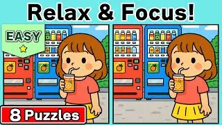 【EASY】Slow & Steady Focus Training | Spot the Difference in 90-Second Rounds #134