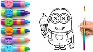 Easy Minions Drawing | Kids Coloring Fun 🖌️🍌