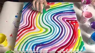 Patchwork Swipe, The Brightest Pour I’ve EVER Done, AMAZING CELLS & RESULTS, acrylic fluid art
