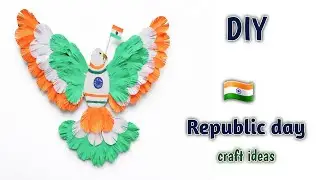 Republic day pigeon craft ideas | Republic day wall hanging | Tricolour bird crafts 