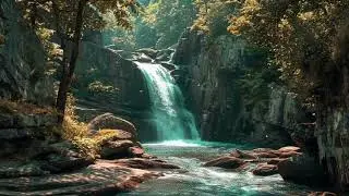 Relaxing Waterfall Sounds & Sleep Music | Deep Sleep, Water White Noise & Fall Asleep Fast