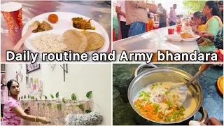 Kesa hota hai army wife ka life | ganesh puja bhandara in Army campus #armywife #householdchores