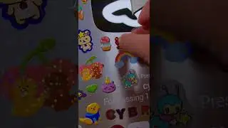 Stickers on my Silver Play Button! Thank you to my 100k cybr cuties!!! 💖🌈