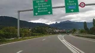 A9 Sion - Lausanne 4k Driving Tour, Switzerland, Suisse, Svizzera #highway #schweiz #A9