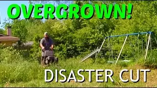 OVERGROWN DISASTER CUT - LEAF LOADER CATASTROPHIC FAILURE -  VOICE OVER OF LAWN CARE WAR STORIES