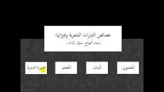 تعرف على مميزات التيارات الشعرية من حيث الشكل والمضمون#إحياء النموذج#سؤال الذات.
