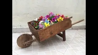 CARRIOLA FLOREIRA - MADEIRA RECICLADA