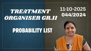 TREATMENT ORGANIZER GR II - (Category No. 044/2024 ) in HEALTH SERVICES Department PROBABILITY LIST