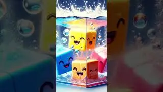 Dive into the World of Happy Cubes!🧊✨ #HappyCubes #SatisfyingVisuals #JoyInEveryDrop #ColorfulCubes