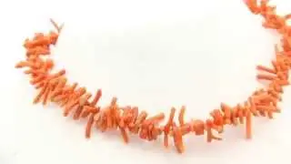 Bloedkoralen Collier Met 14 Krt Gouden Veerring