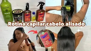 ROTINA CAPILAR CABELO ALISADO: Testando produtos novos da Lola + finalização com escova