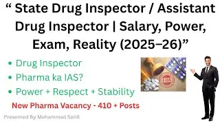 Big BREAKING! 🔥 410 + Drug Inspector Vacancies OUT Salary ₹79,300 Apply Now | #druginspector #job