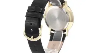 Armitron Men's Diamond Accented Gold Tone Dress with Black Leather Strap Watch  Watches  Amazon com