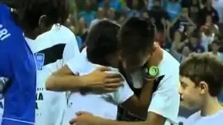 A young girl cries when she hugged Neymar!