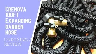 Распаковка и обзор садового шланга Crenova 100 футов с разветвителем для садового шланга Ipow