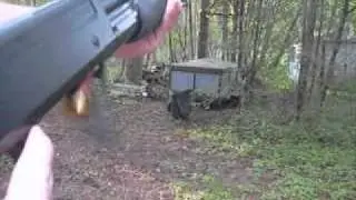 (AIRSOFT) Shooting the Double Eagle M56AL Trishot shotgun.