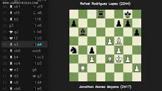 Scotch-Game: Jonathan Alonso Moyano (2417) vs Rafael Rodriguez Lopez (2244)