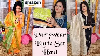 Amazon Partywear Kurta Set with Dupatta Haul | Amazon Wardrobe Refresh Sale 2021 | Rajni Style Tips