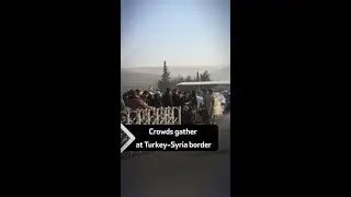 Crowds gather at Turkey-Syria border