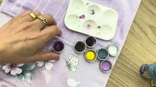 Como Pintar Arranjo delicado em Toalhinha Lilas- Clube Pintando Sonhos-  LIVE 72