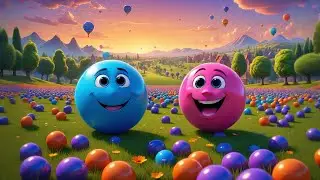 Seven Bouncy Balls Learn Big and Small | Size Song for Kids | Learn Opposites with Fun Rhymes