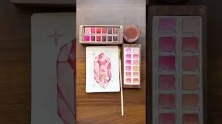 Paint crystal with me #watercolorpainting #art #illustration #watercolor #cozyvideo