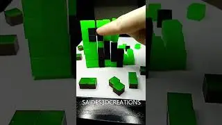 Minecraft Creeper Pixel Art IRL Epoxy Resin Creeper Explosion Art Short