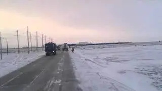 Сабетта. Дорога на вахтовке с Городка (ВИНСИ)  до старого РММ